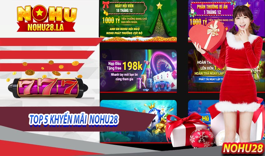 Top 5 khuyến mãi Nohu28 hấp dẫn nhất